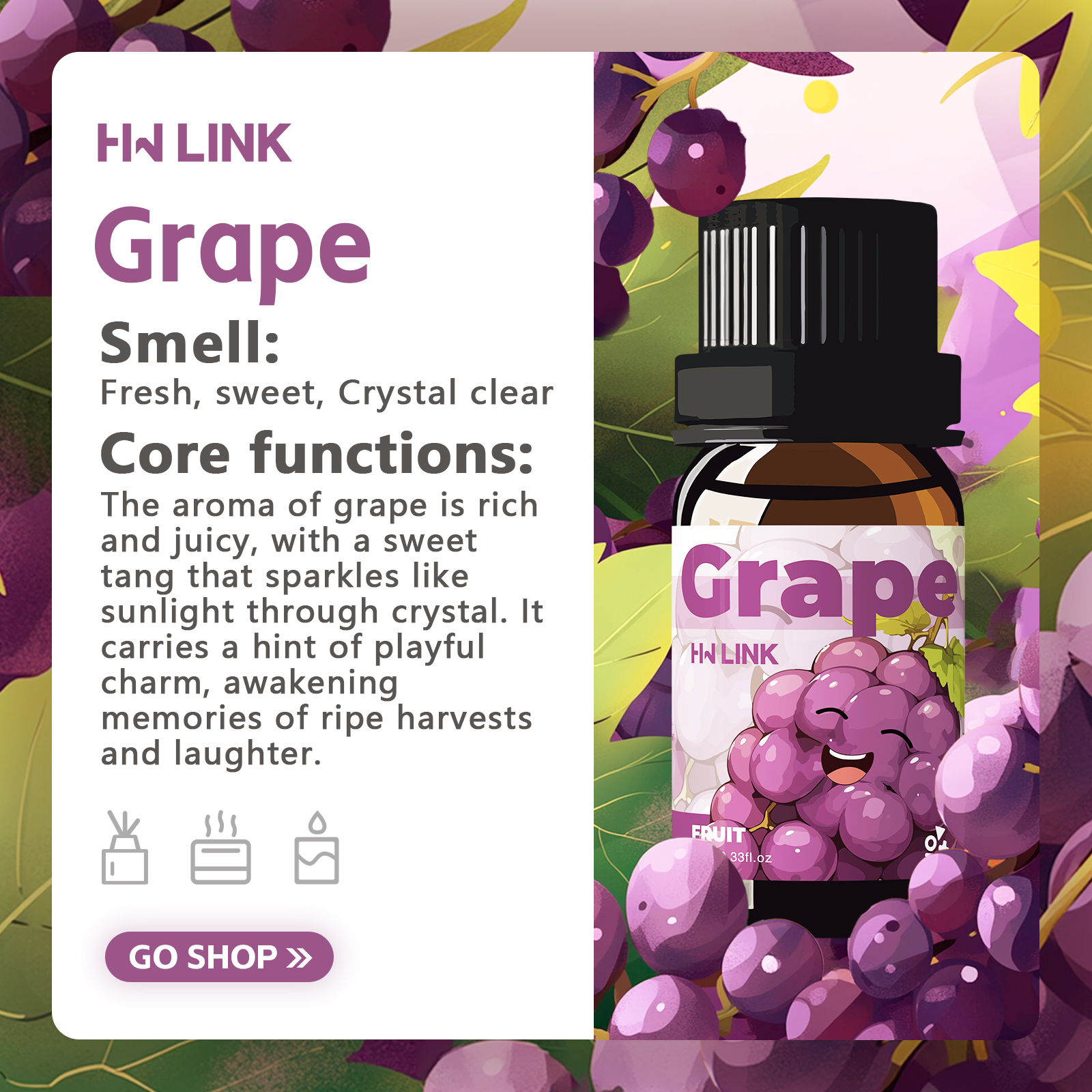 Grape Essential Oil 10ml Perfu - Perfume Fragrance Diffuser のレビューと価格
